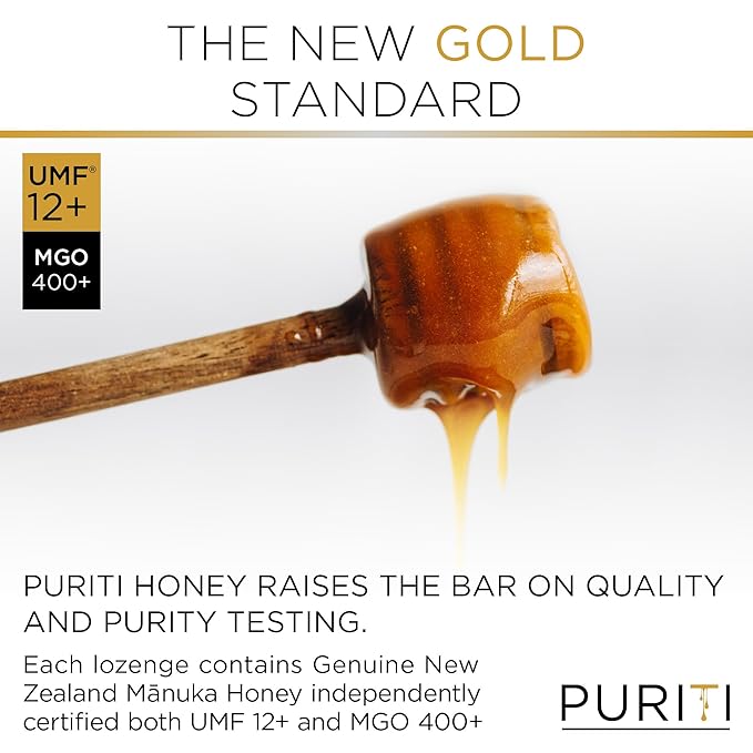 PURITI Premium Manuka Honey Lozenges High Potency - Sugar Free Drops | Genuine New Zealand Raw