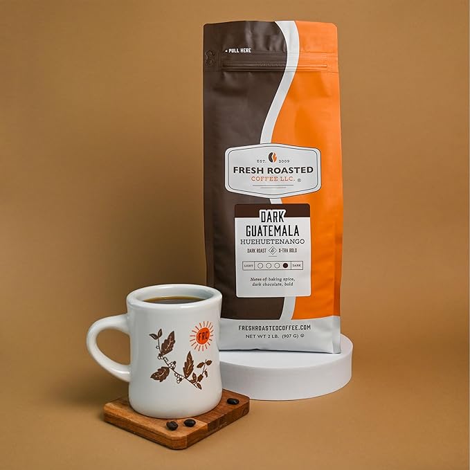 Fresh Roasted Coffee, Dark Guatemala Huehuetenango | 2 lb (32 oz) | Single Origin | Dark Roast |