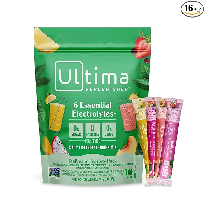 Ultima Replenisher TeaFresher Daily Electrolytes Powder and Instant Tea Mix ??Sugar Free ??Variety