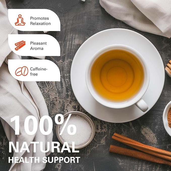 WT WEETEE Organic Cinnamon Tea Bags, Made with 100% Natural & Pure Cinnamon, Natural Caffeine-free