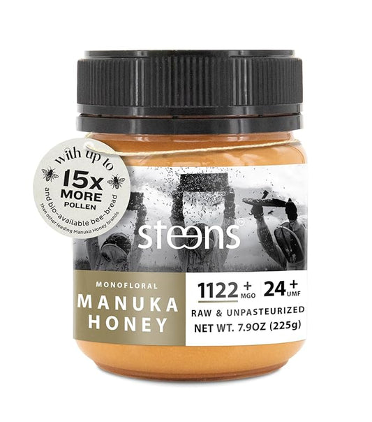 Steens Manuka Honey - UMF 24+ and MGO 1122+ - Pure & Raw 100% Certified Manuka Honey - Bottled and