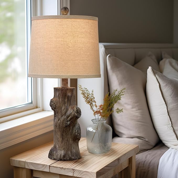 OYEARS 23"Resin Table Lamps for Living Room Set of 2 Country Cottage Farmhouse Lamp for Bedroom