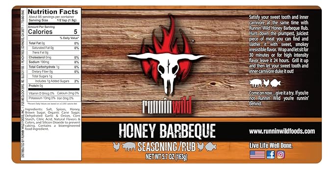 Gourmet Honey BBQ Rub and Seasoning | Pork Rub | Chicken Rub | Rib Rub| Salmon Rub | Runnin??Wild