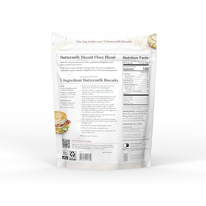 King Arthur Baking Company Buttermilk Biscuit Flour Blend, Unbleached Flour, Aluminum Free, Non-GMO