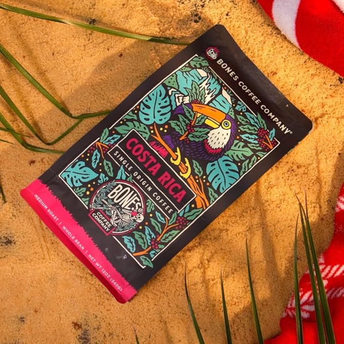 Bones Coffee Company Costa Rica Single-Origin, Cocoa, Nutty and Milk Chocolate Notes, Ground Coffee