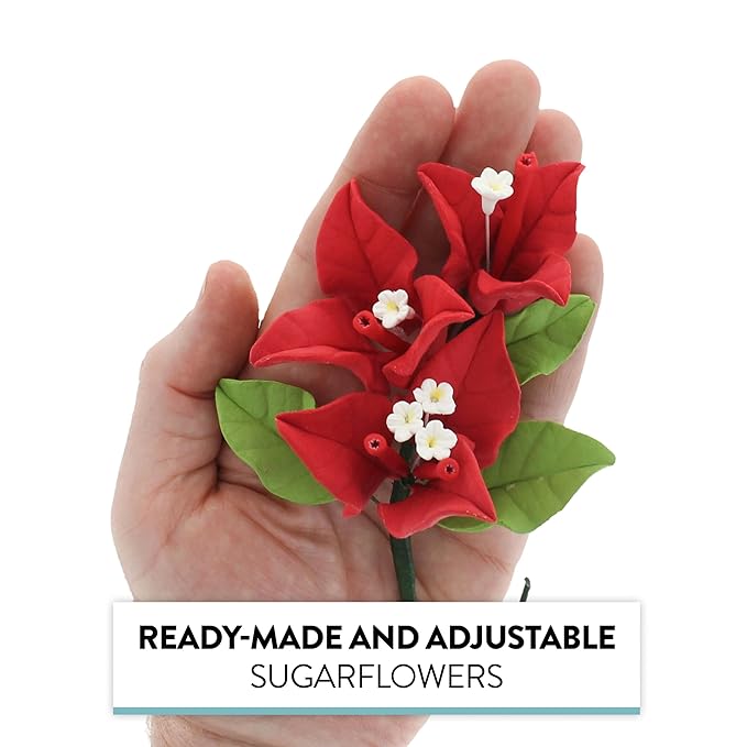 Global Sugar Art Exquisite Red Bougainvillea Sugar Cake Flowers, 6 Count by Chef Alan Tetreault