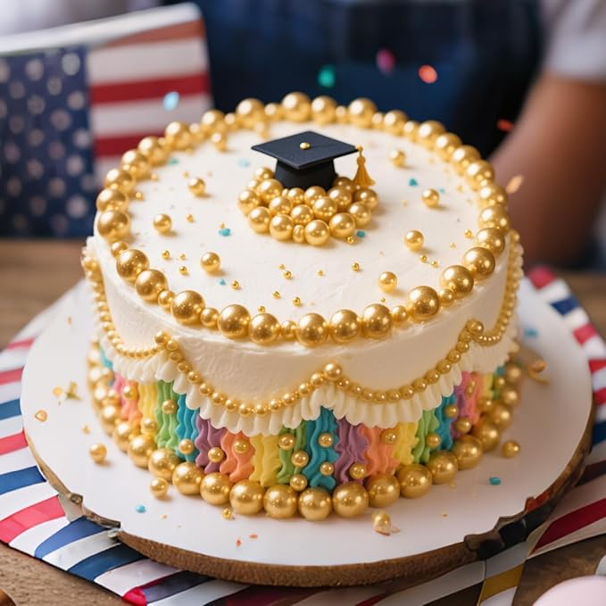 Gold Pearl Sprinkles,Candy Pearls for Baking,Sprinkle Mix Size,Edible Sugar Cake