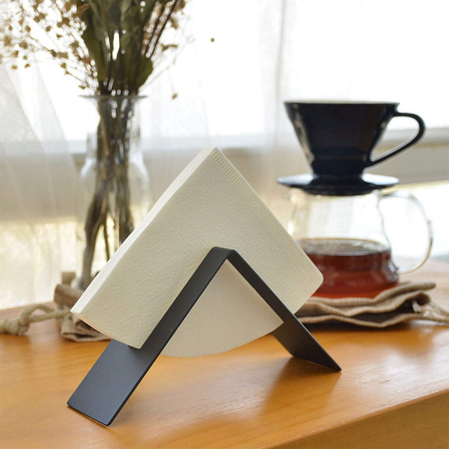 MIAO JIN Coffee Filter Paper Holder Stainless Steel Coffee Paper Storage