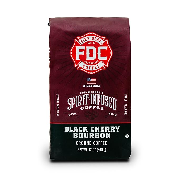 Fire Department Coffee - Black Cherry Bourbon Coffee - Gives Back to Firefighters - Premium Bourbon