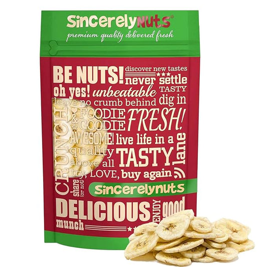 Sincerely Nuts Dried Banana Chips Sweetened - Fresh Sweet Dried Bananas Made w/Ripe Fruit & Coconut