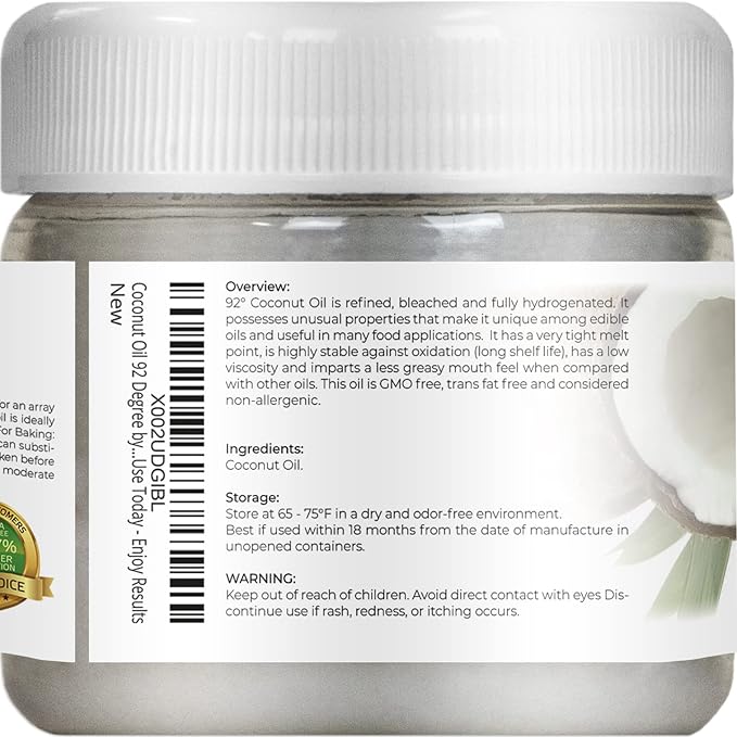 velona Coconut Oil 92 Degree 2 fl oz | 100% Pure and Natural Carrier Oil | in jar | Refined, Cold