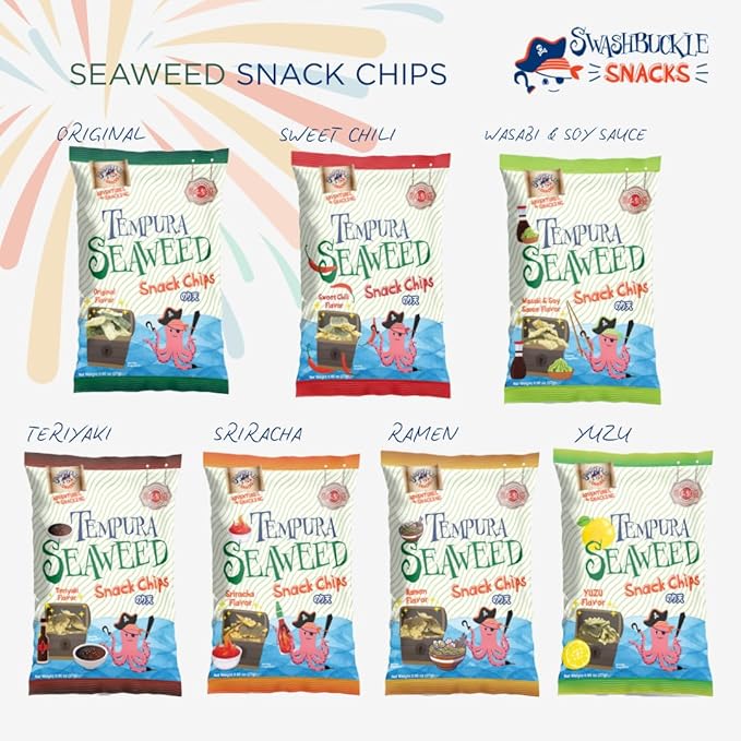 Japanese Tempura Seaweed Snack Chips, Noriten ??Original Flavor | 0.95oz x 5 | Made in Japan by
