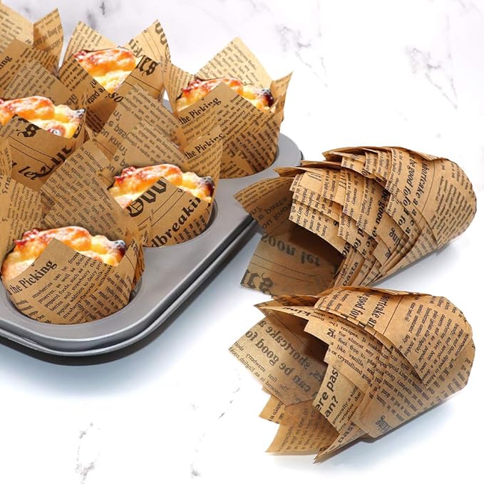 150pcs Tulip Cupcake Liners Baking Cups Muffin Liner Grease-Proof Paper Cupcake Wrappers for