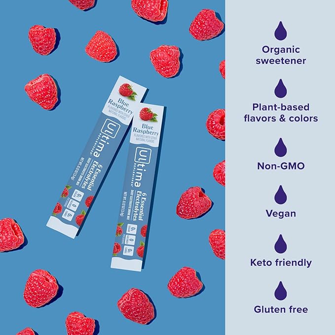 Ultima Replenisher Daily Electrolyte Powder Drink Mix ??Sugar Free ??Blue Raspberry, 20 Stickpacks