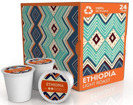 Atlas Coffee Club Coffee Pods – Light Roast, Single-Origin Ethiopia, 24 Count – Compatible with