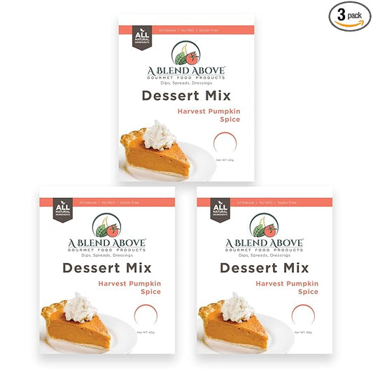 A Blend Above Harvest Pumpkin No-Bake Dessert Mix, 3 Pack, No-Bake Cheesecake, Fruit Dip, Dessert