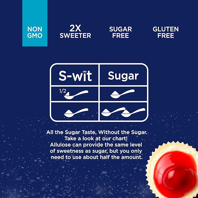 S-wit - Allulose, Monk Fruit & Stevia Blend, 2X Sugar Replacement, Natural Sweetener, Zero-Calorie