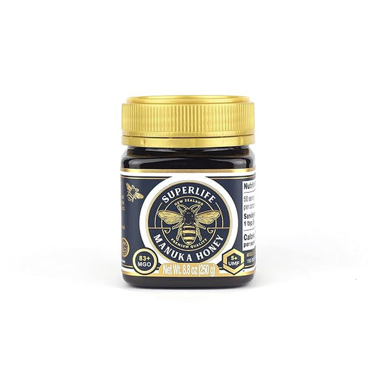 SuperLife Manuka Honey MGO 83+ (UMF 5+) | 100% Raw, Pure & Unpasteurized Monofloral Honey from New