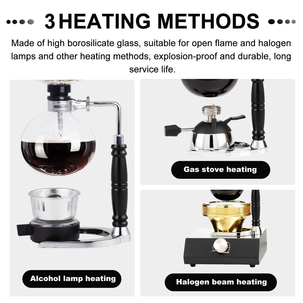 YUCHENGTECH Siphon Syphon Coffee Maker Tabletop Glass Siphon Pot Glass Technica Siphon Vacuum