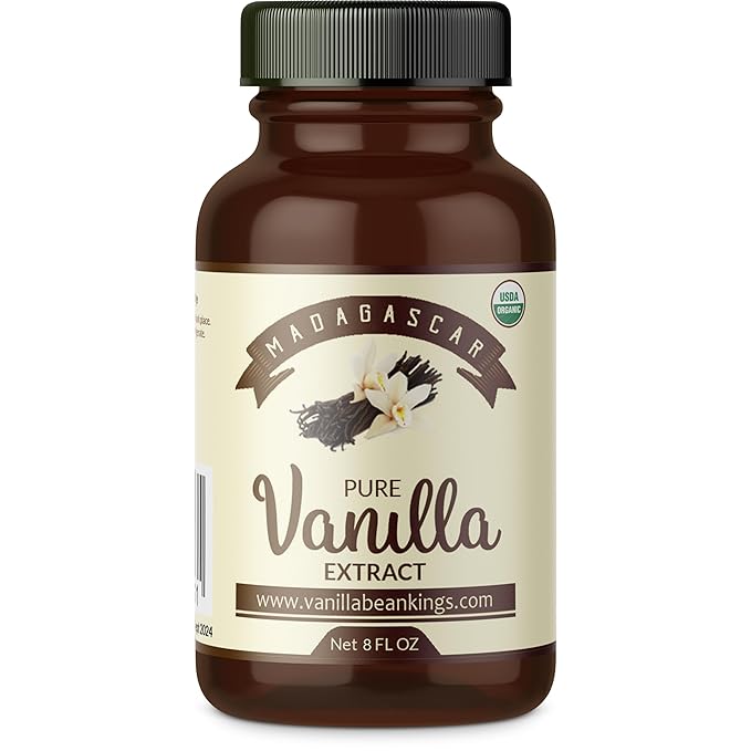 Organic Vanilla Extract - Made with Madagascar Vanilla Beans - 8 fl oz ??For Baking, Desserts, Home