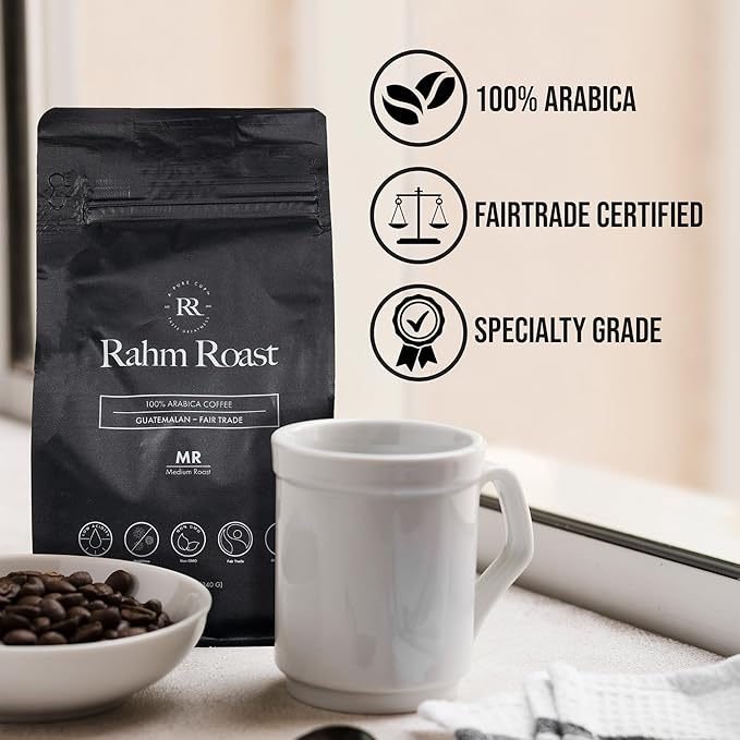 RAHM ROAST Double Washed Coffee Beans - Medium Roast Whole Bean Coffee 12oz (1 Pack)