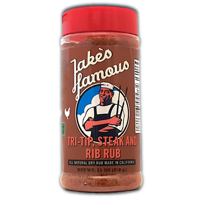 Jake's Righteous Rubs Tri Tip, Steak & Rib Rub 11 Oz All Purpose, Brown Sugar BBQ Seasoning for