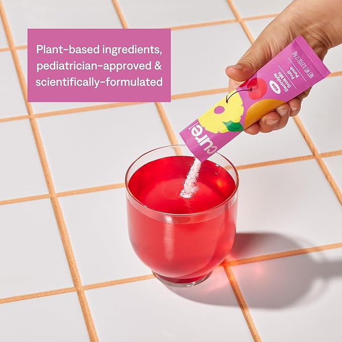 Cure Hydration - Kids Electrolyte Drink Mix | Plant-Based Pediatrician Formulated Rehydration | No