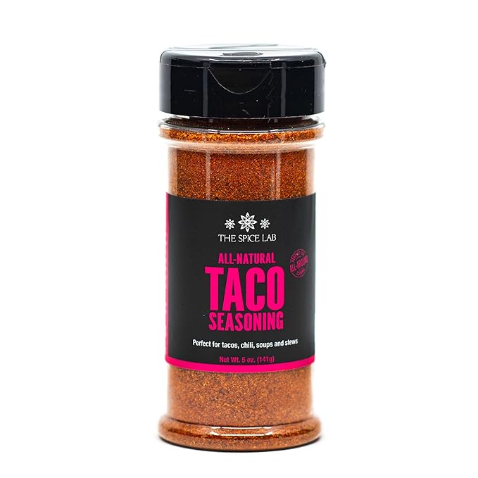 The Spice Lab Taco Seasoning - All Natural, Gluten Free Taco Seasoning Mix - 4.5 oz Shaker