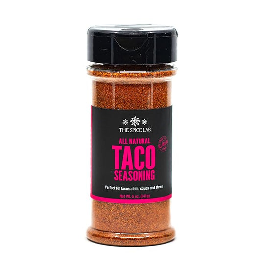 The Spice Lab Taco Seasoning - All Natural, Gluten Free Taco Seasoning Mix - 4.5 oz Shaker