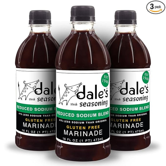 Steak Seasoning By Dale's, Reduced Sodium Blend, No Cholesterol | Delicious on All Meats, Fish | 16