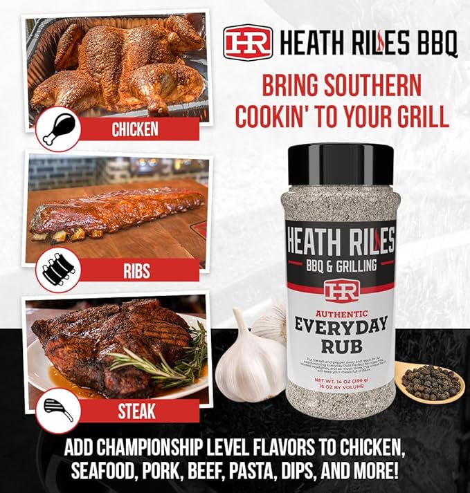 Heath Riles BBQ Rub - Everday All-Purpose Seasoning, Champion Pitmaster Recipe, Legendary Rubs For