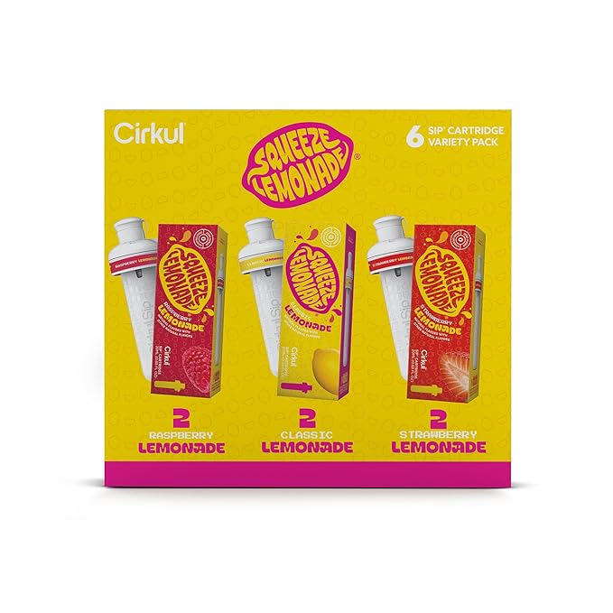 Cirkul Squeeze Lemonade Flavor Cartridge Variety Pack with B Vitamins, 6-Pack (2 Classic, 2