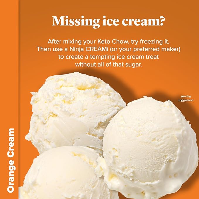 Keto Chow Orange Cream - Keto Meal Replacement Shake Powder - Nutritionally Complete - Low Carb