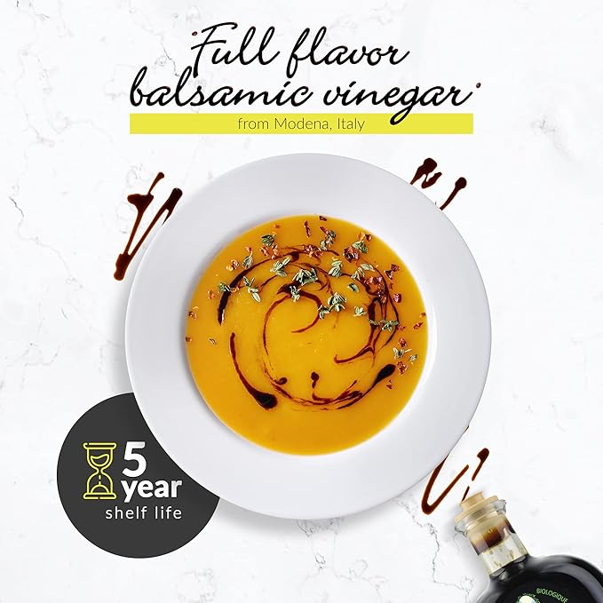 Louianna - Organic Balsamic Vinegar of Modena, High Polyphenol Aged Balsamic Vinegar, Aromatic