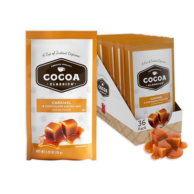 Cocoa Classics Caramel Cocoa Mix Hot Chocolate Made with Nonfat Milk Just Add Hot Water Make Hot or