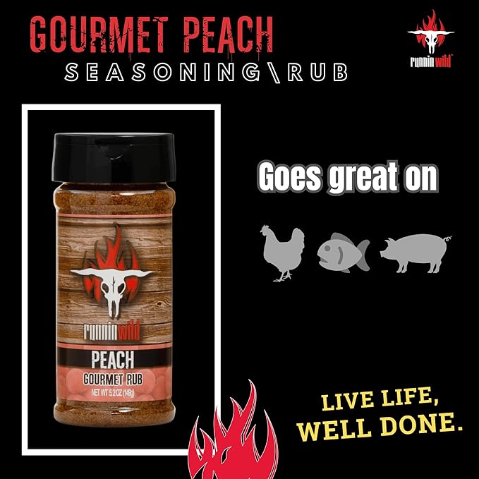 Gourmet BBQ Peach Rub Seasoning – Bursting with Sweet, Smoky & Bold Peach Flavor | Runnin' Wild
