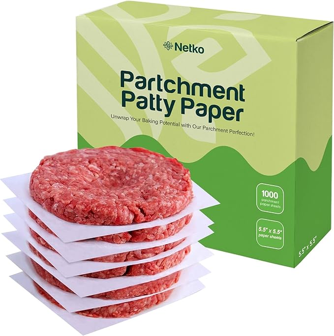 Patty Paper - Hamburger press Patty Paper Sheets 5.5x5.5" - 1000 Non stick Wax Burger Patty paper
