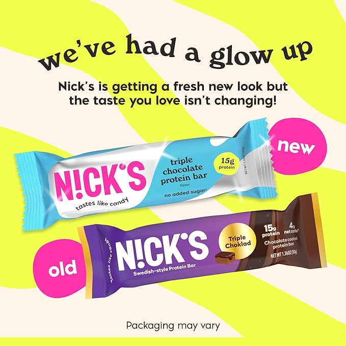 Nick?™s Triple Chocolate Protein Bars ??12-Count Box | High Protein, Low Calories, Low Carbs, Keto