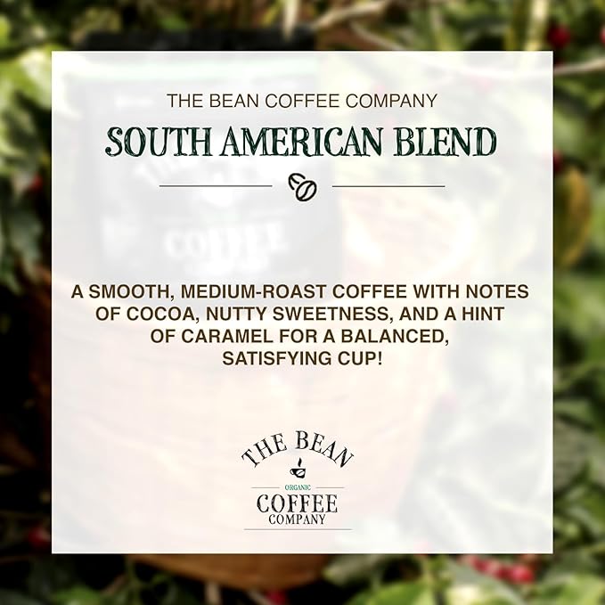 The Bean Organic Coffee Company South America, Medium Roast, Ground Coffee, 5-Pound Bag, Café