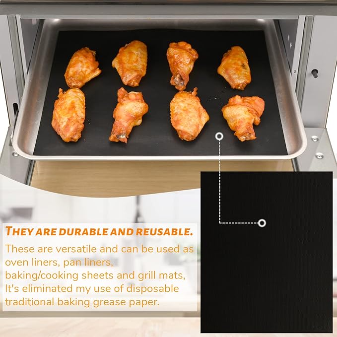 WMKGG 3 Pack Air Fryer Oven Liners Set, 9 x 11 Inch Reusable Non-Stick Toaster Oven Mats Compatible