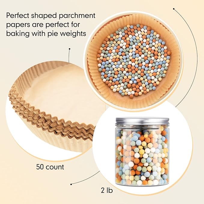 1 Pack Multi Color 2 lb Pie Weights for Baking Crust Ceramic Weights Blind Baking Beads with 50 Pcs