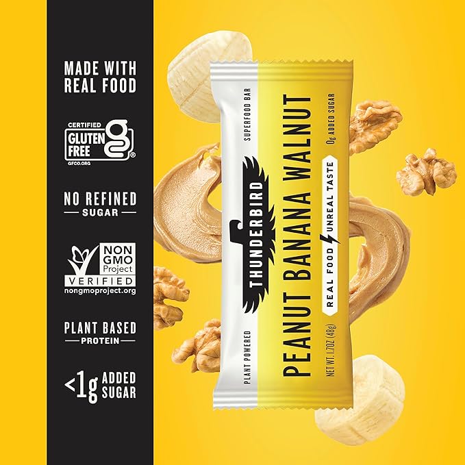 Thunderbird Bars Energy Snack, Gluten-Free with Protein, Healthy Real Food, Vegan Non-GMO, No Added