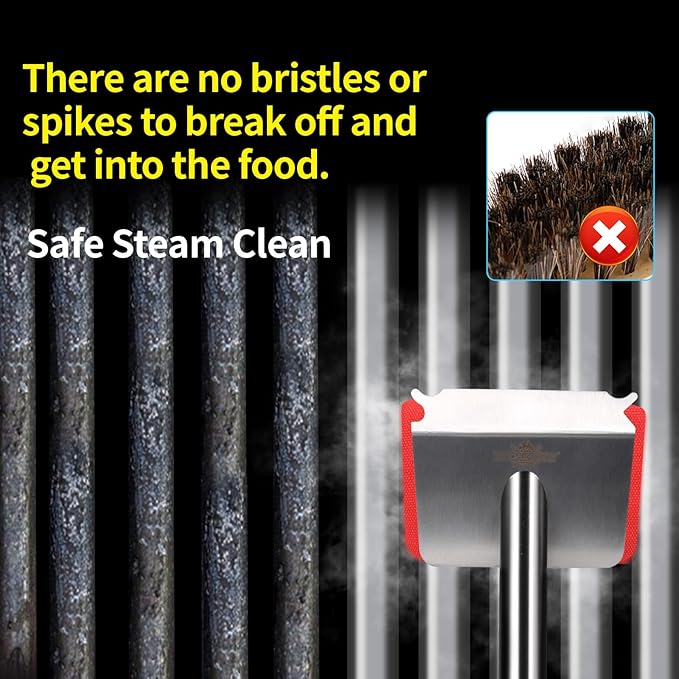 Grill Brush Bristle Free,BBQ Replaceable Scraper Cleaning Head,Safe Grill Accessories for Cast Iron