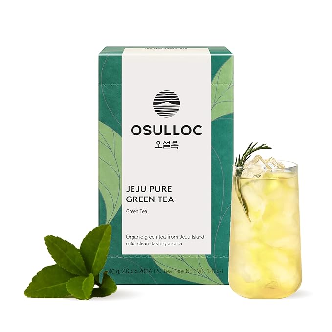 OSULLOC Pure Green Tea (Mild, Clean tasting Aroma), USDA Organic, Premium Blended Tea from Jeju