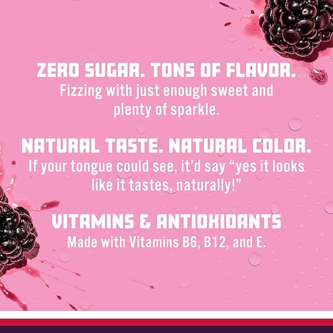 Sparkling Ice, Black Raspberry Sparkling Water, Zero Sugar Flavored Water, with Vitamins and