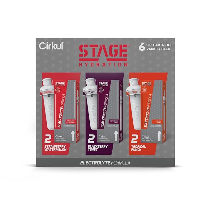 Cirkul Stage Flavor Cartridge Variety Pack with Electrolytes and Stevia, 6-Pack (2 Strawberry
