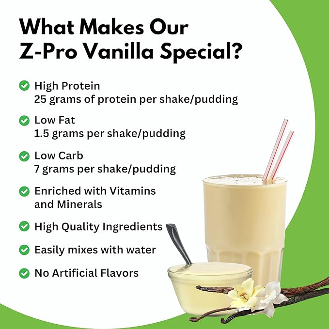 Z-Pro25 Protein Powder, 21.4 oz ??25g Casein & Whey Blend ??Low-Carb, High-Protein Meal Replacement