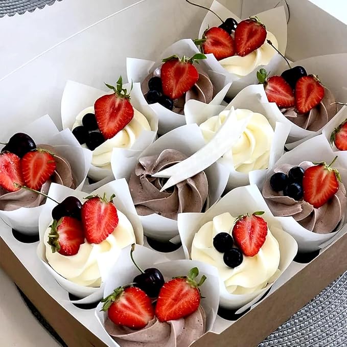 150 Pieces Tulip Cupcake Muffin Liners Paper Baking Cups Greaseproof Cupcake Wrappers for Birthday