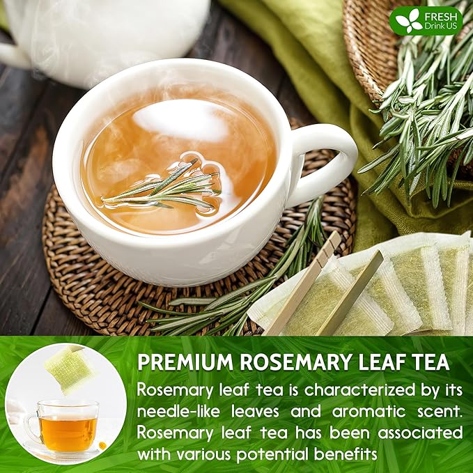 FreshDrinkUS Premium Rosemary Leaf Tea Bags - 75 Count, 100% Natural Dried Leaves, Pure Herbal Tea