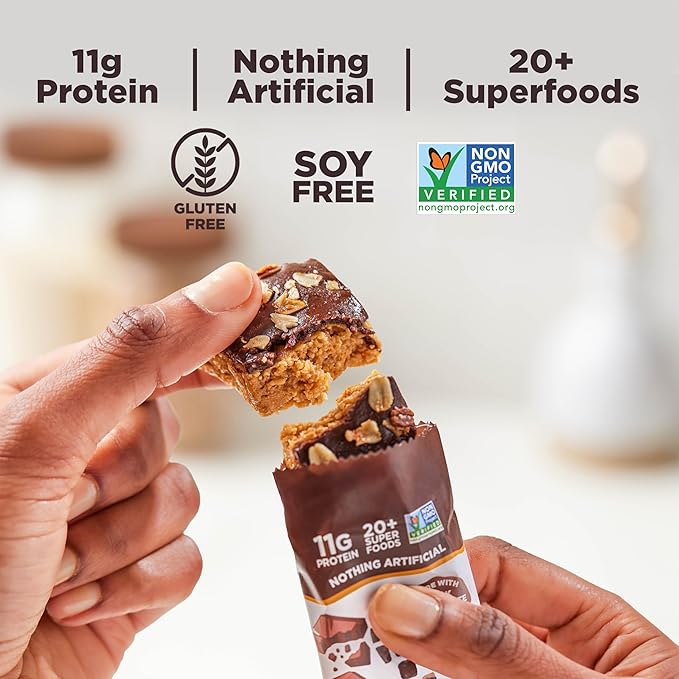 Perfect Bar Choco Crisp, Dark Chocolate Nut Butter Protein Bar, Protein Snack, Gluten Free, Soy